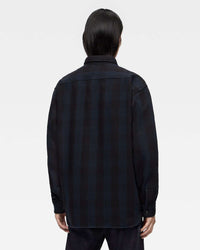 MOMOTARO JEANS MMLS6002 Block Check L/S Shirt - Navy