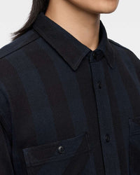 MOMOTARO JEANS MMLS6002 Block Check L/S Shirt - Navy