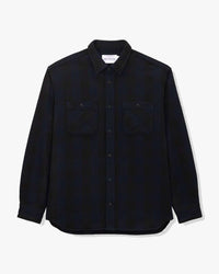 MOMOTARO JEANS MMLS6002 Block Check L/S Shirt - Navy