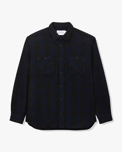 MOMOTARO JEANS MMLS6002 Block Check L/S Shirt - Navy