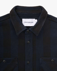 MOMOTARO JEANS MMLS6002 Block Check L/S Shirt - Navy