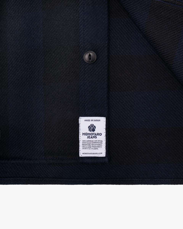 Momotaro Jeans MMLS6002 Block Check L/S Shirt - Navy