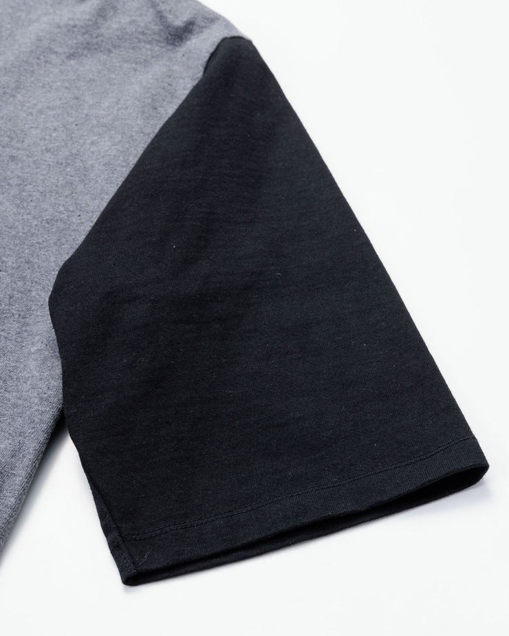 Momotaro Jeans Henley Baseball Shirt - Dark Grey / Black