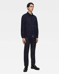 MOMOTARO JEANS MXLS1036 Triple Stitch L/S Dobby Shirt - Indigo | MOMOTARO JEANS Shirts | JEANSTORE