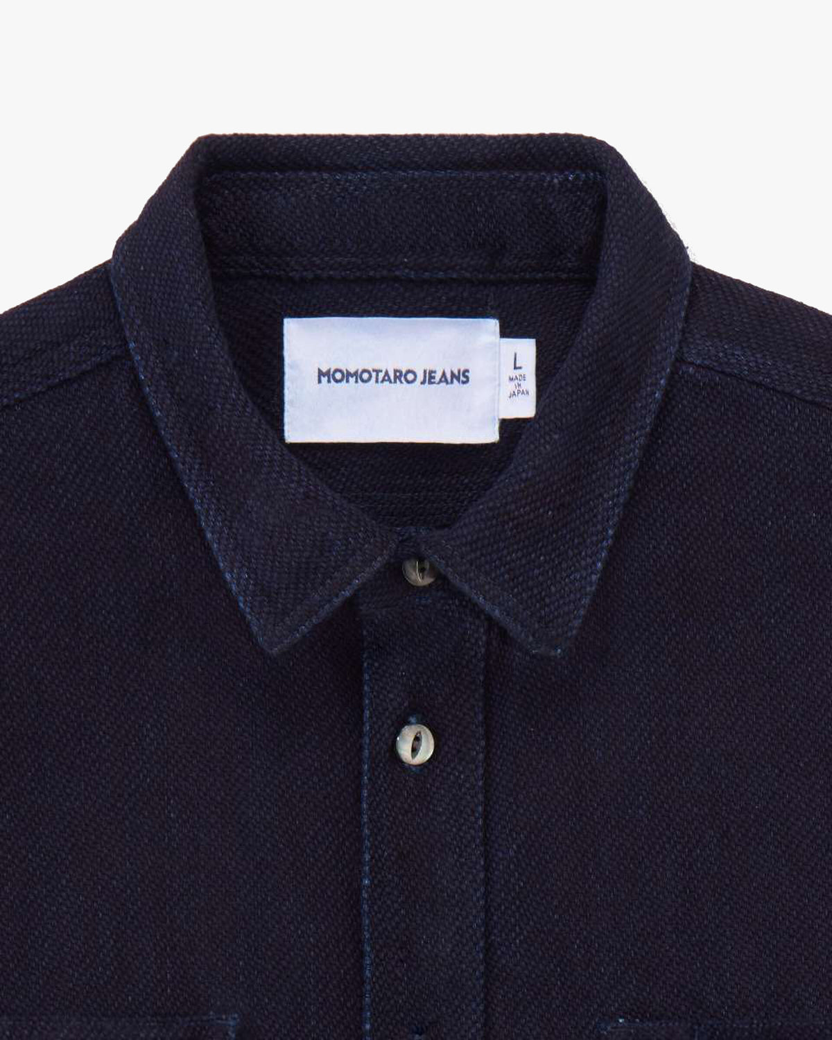 MOMOTARO JEANS MXLS1036 Triple Stitch L/S Dobby Shirt - Indigo | MOMOTARO JEANS Shirts | JEANSTORE