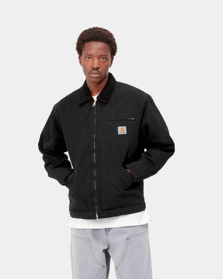 Carhartt WIP OG Detroit Jacket - Black Aged Canvas