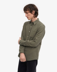 Colorful Standard Organic Flannel Shirt - Dusty Olive | Colorful Standard Shirts | JEANSTORE