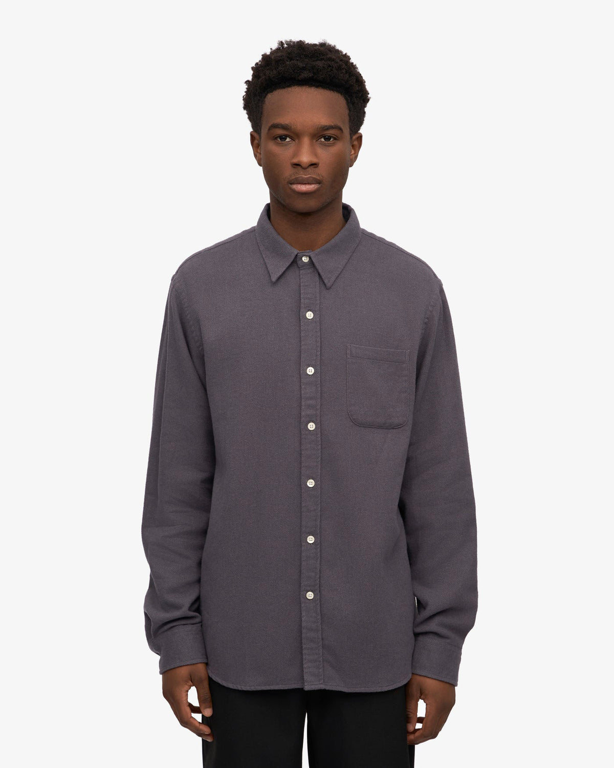 Colorful Standard Organic Flannel Shirt - Lava Grey | Colorful Standard Shirts | JEANSTORE