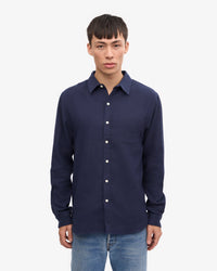 Colorful Standard Organic Flannel Shirt - Navy Blue | Colorful Standard Shirts | JEANSTORE