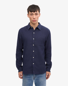 Colorful Standard Organic Flannel Shirt - Navy Blue