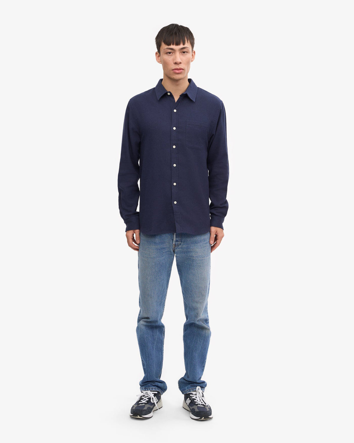 Colorful Standard Organic Flannel Shirt - Navy Blue | Colorful Standard Shirts | JEANSTORE