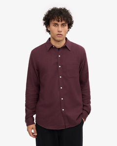 Colorful Standard Organic Flannel Shirt - Oxblood Red