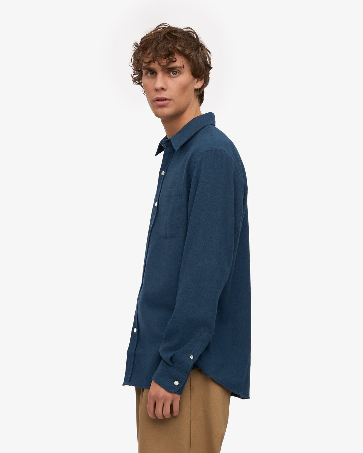 Colorful Standard Organic Flannel Shirt - Petrol Blue | Colorful Standard Shirts | JEANSTORE