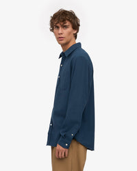 Colorful Standard Organic Flannel Shirt - Petrol Blue | Colorful Standard Shirts | JEANSTORE
