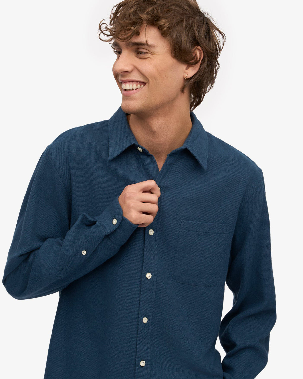 Colorful Standard Organic Flannel Shirt - Petrol Blue | Colorful Standard Shirts | JEANSTORE
