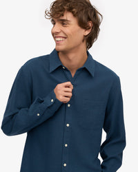 Colorful Standard Organic Flannel Shirt - Petrol Blue | Colorful Standard Shirts | JEANSTORE