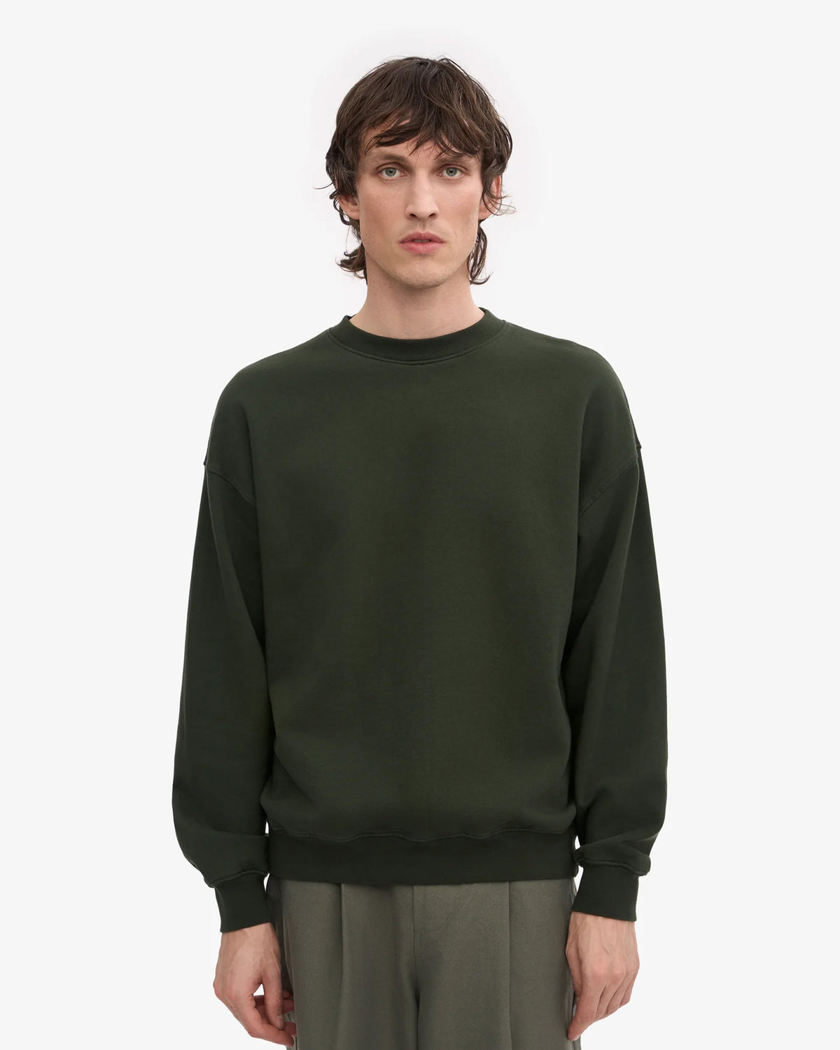 Colorful Standard Organic Oversized Crew Sweat - Hunter Green | Colorful Standard Sweaters & Knitwear | JEANSTORE