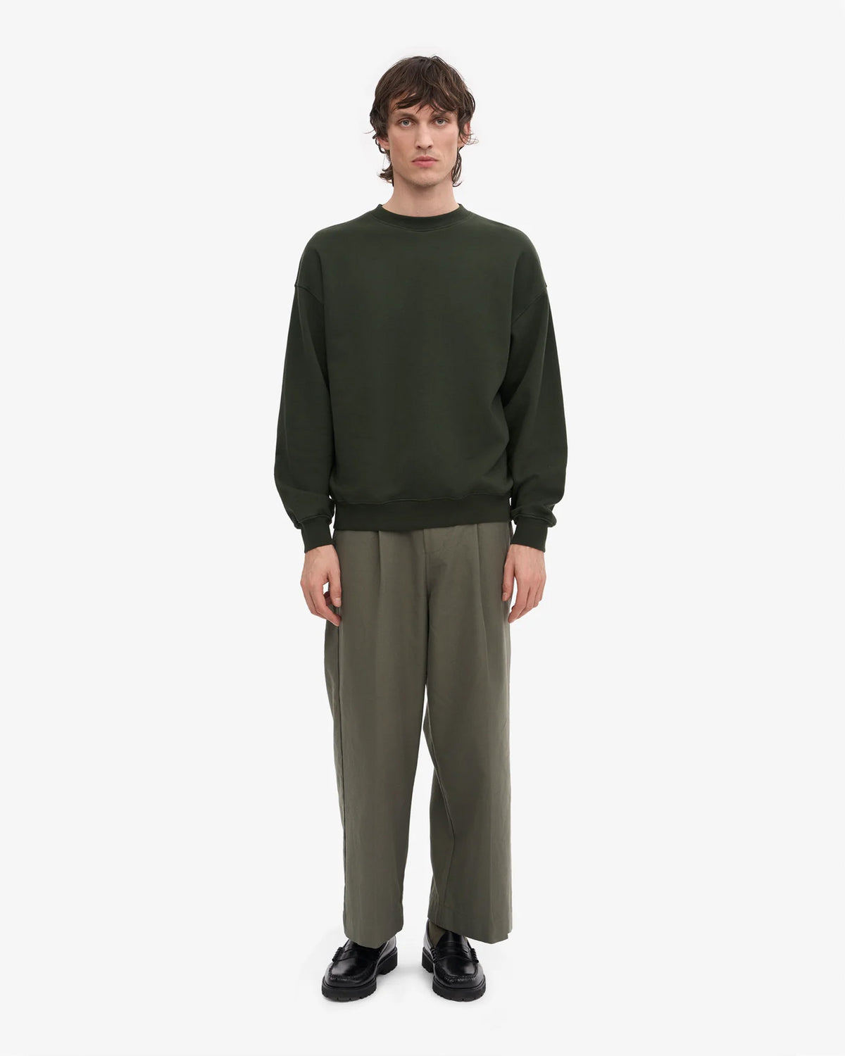 Colorful Standard Organic Oversized Crew Sweat - Hunter Green | Colorful Standard Sweaters & Knitwear | JEANSTORE