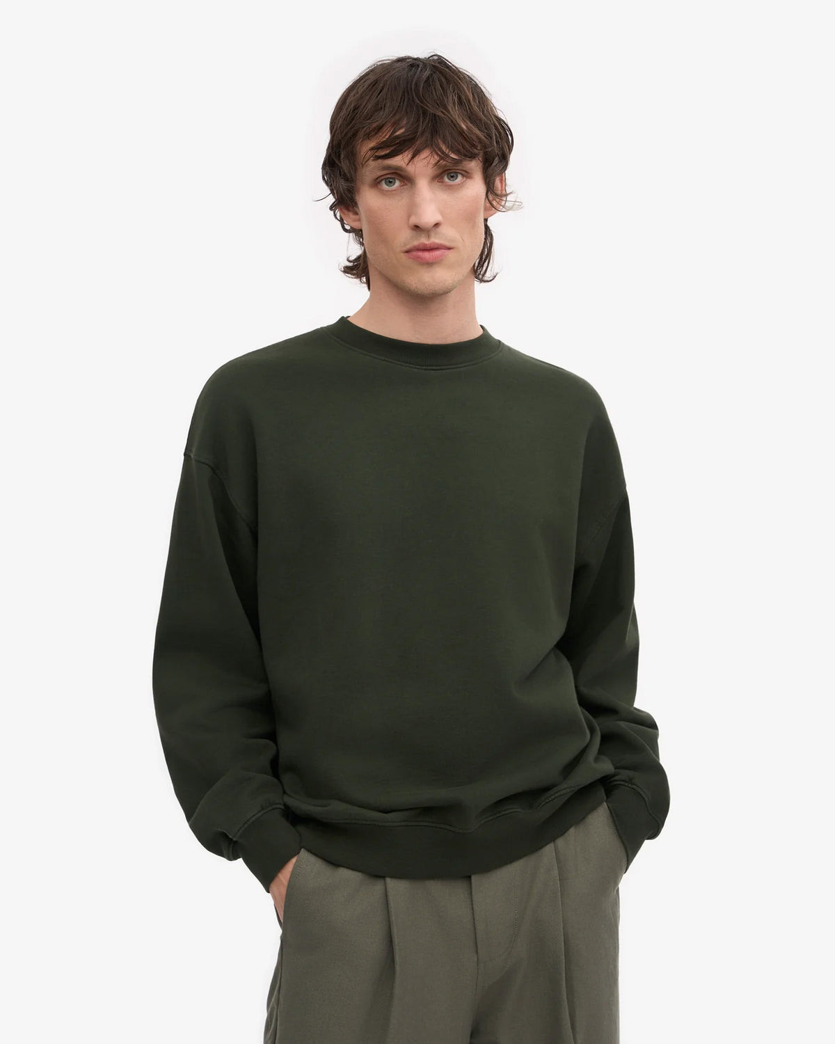 Colorful Standard Organic Oversized Crew Sweat - Hunter Green | Colorful Standard Sweaters & Knitwear | JEANSTORE