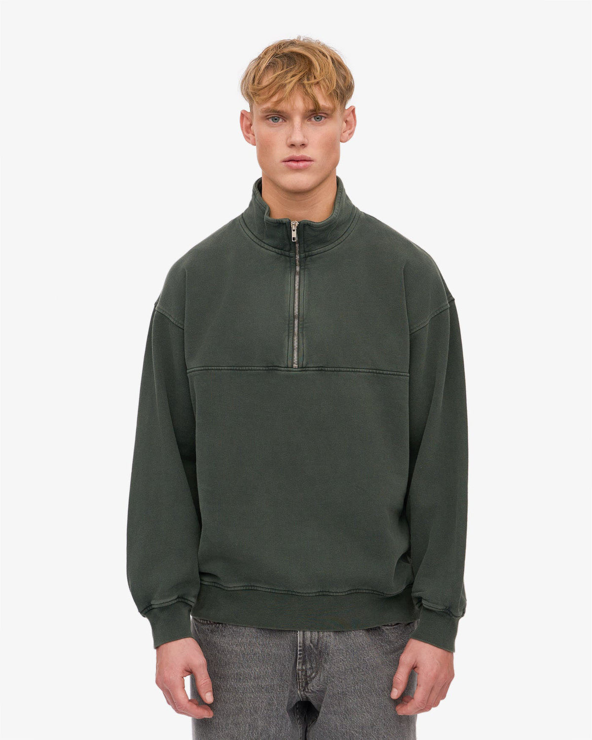 Colorful Standard Organic Quarter Zip Sweater - Midnight Forest