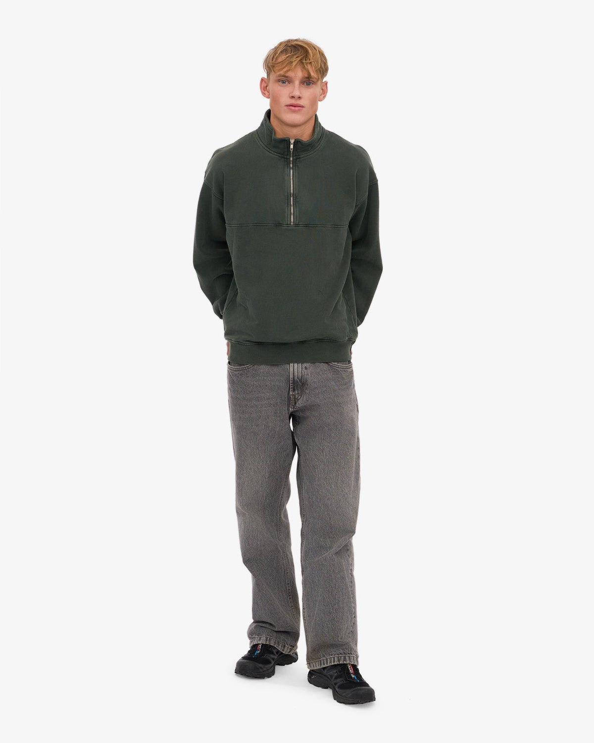 Colorful Standard Organic Quarter Zip Sweater - Midnight Forest