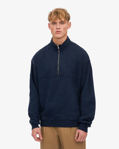 Colorful Standard Organic Quarter Zip Sweater - Navy Blue
