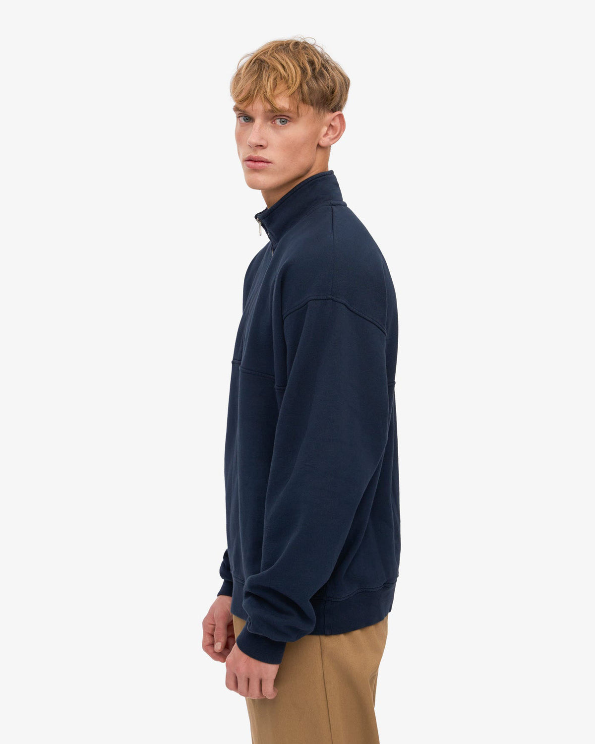 Colorful Standard Organic Quarter Zip Sweater - Navy Blue
