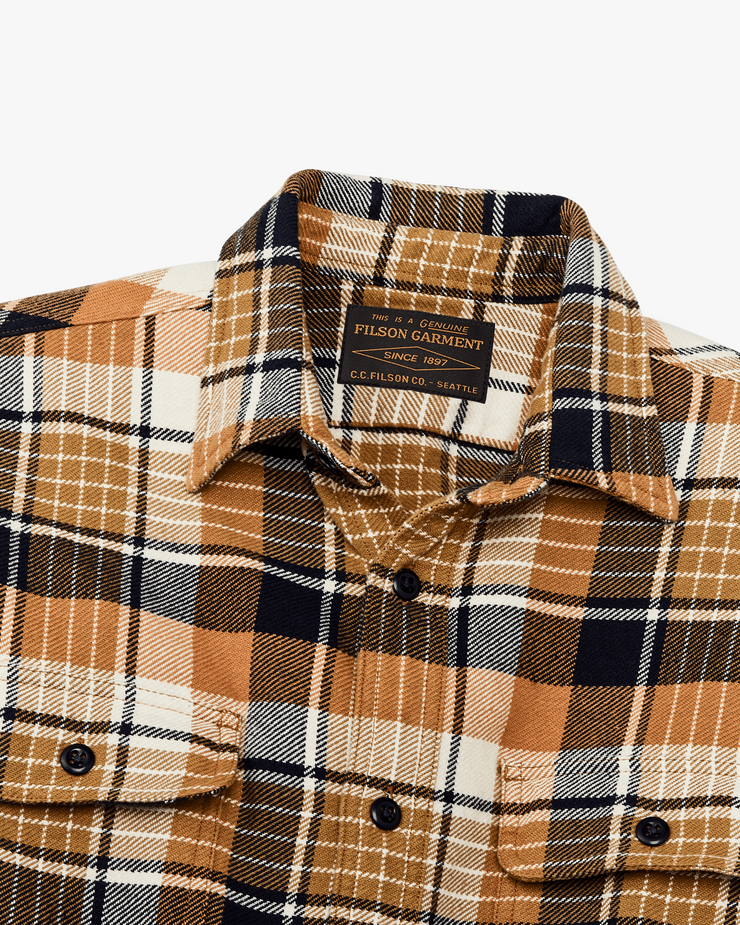 Filson Vintage Flannel Work Shirt - Navy / Cumin Red