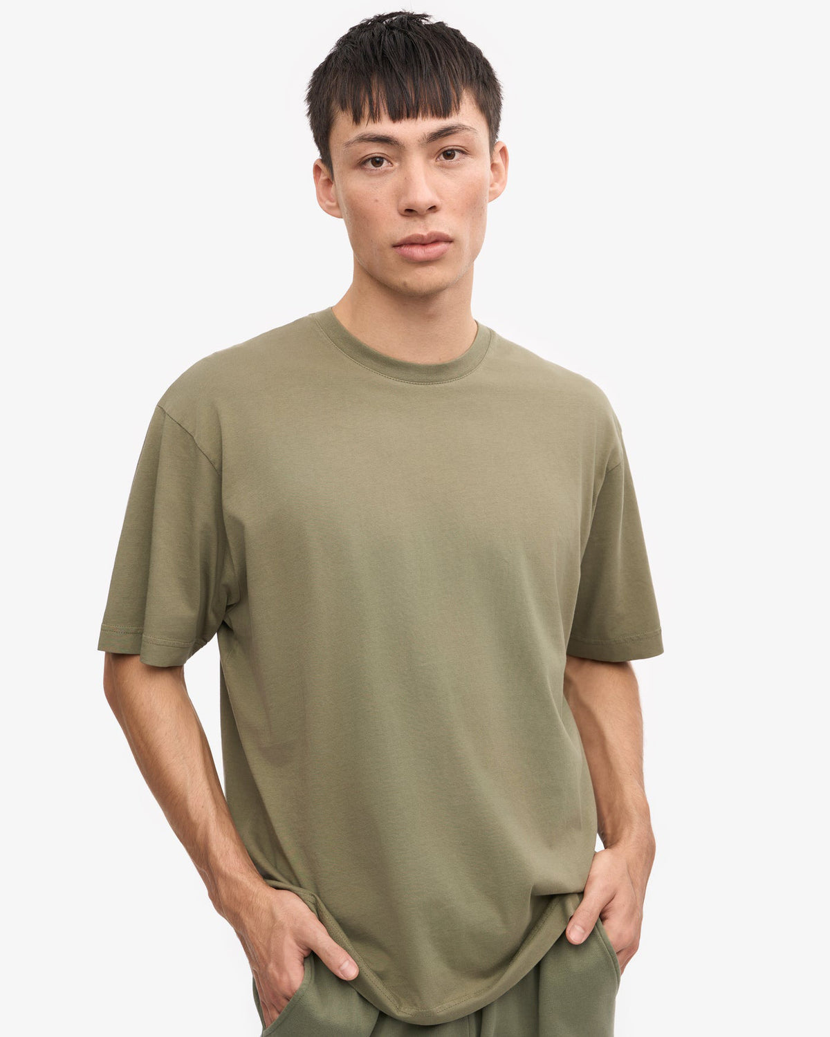Colorful Standard Oversized Organic Tee - Dusty Olive | Colorful Standard T Shirts | JEANSTORE