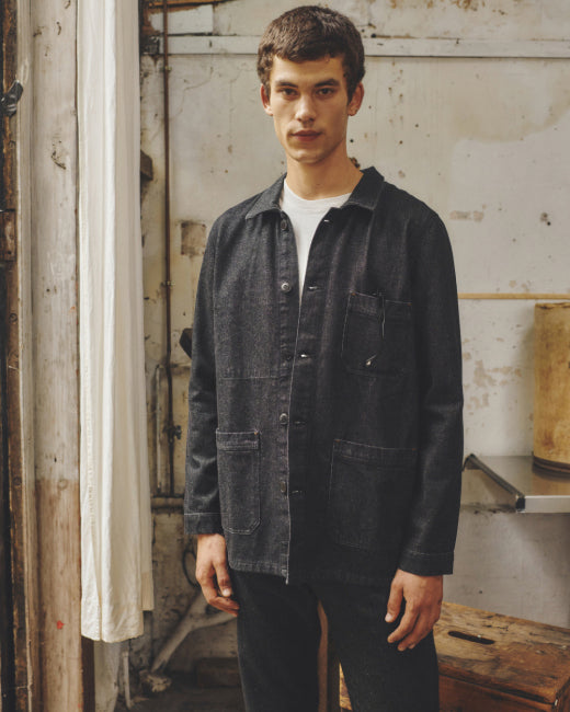 Le Mont St Michel Valmon Denim Work Jacket - Black