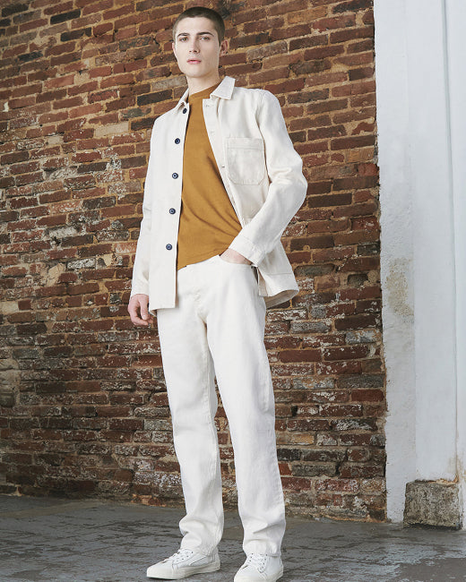 Le Mont St Michel Valmon Denim Work Jacket - Off White