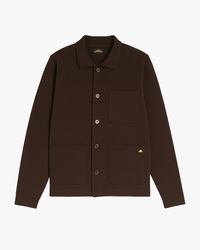 Le Mont St Michel Guino Wool Work Cardigan - Moka