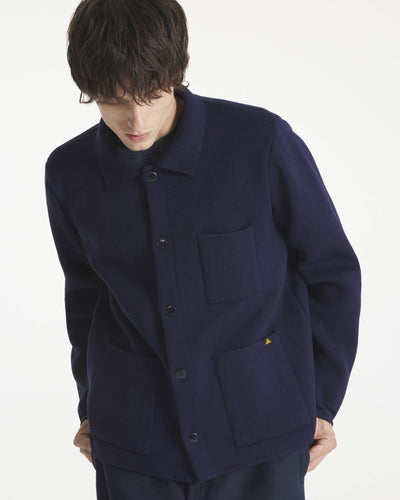 Le Mont St Michel Guino Wool Work Cardigan - Navy