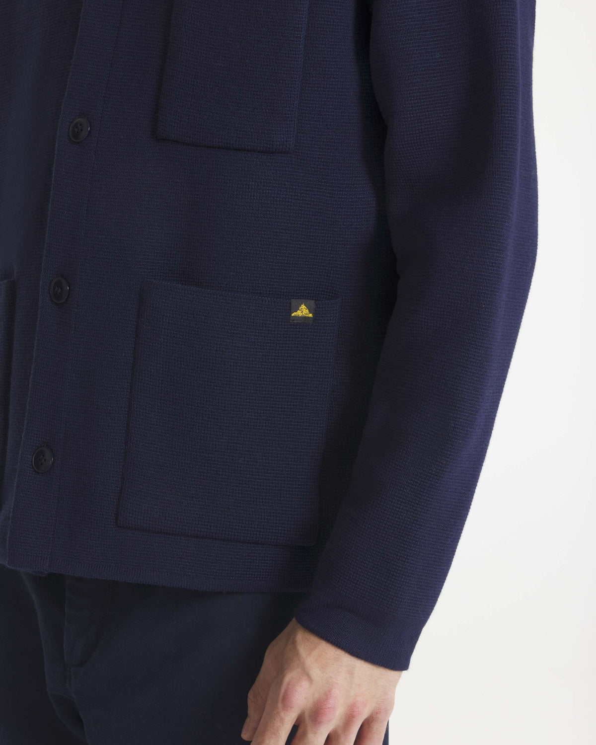 Le Mont St Michel Guino Wool Work Cardigan - Navy