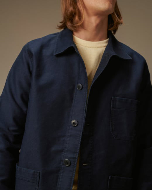 Le Mont St Michel Moleskin Authentic Work Jacket - Navy | Le Mont St Michel Jackets & Coats | JEANSTORE