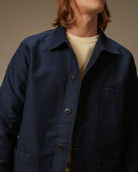 Le Mont St Michel Moleskin Authentic Work Jacket - Navy | Le Mont St Michel Jackets & Coats | JEANSTORE