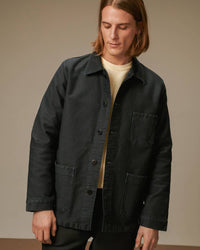 Le Mont St Michel Moleskin Vintage Washed Work Jacket - Black | Le Mont St Michel Jackets & Coats | JEANSTORE