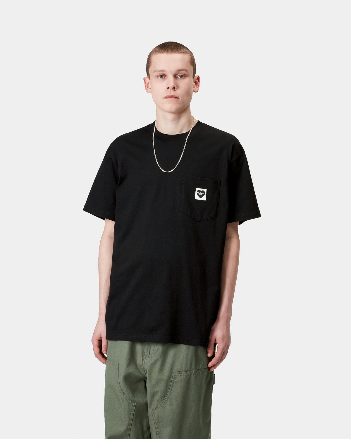 Carhartt WIP S/S Pocket Heart Tee - Black | Carhartt WIP T Shirts | JEANSTORE