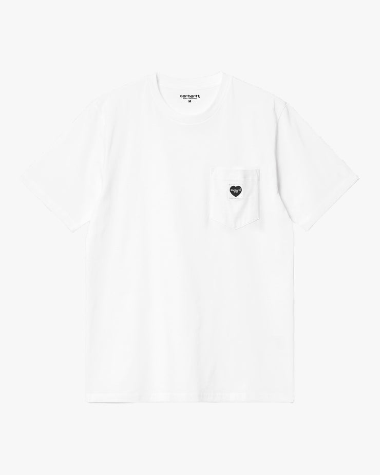 Carhartt WIP S/S Pocket Heart Tee - White / Black | Carhartt WIP T Shirts | JEANSTORE