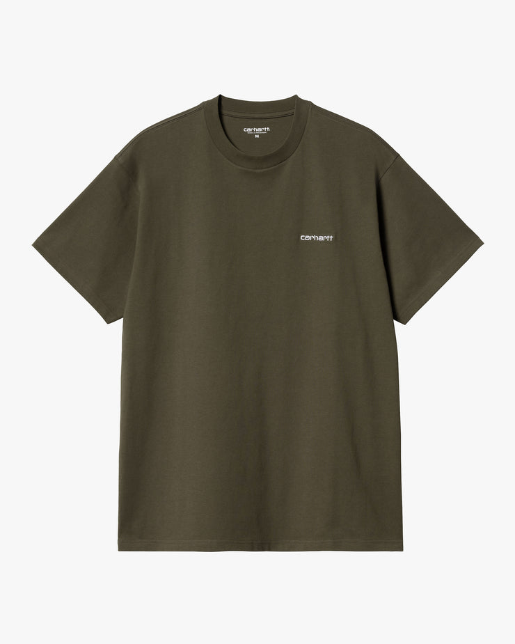 Carhartt WIP S/S Script Embroidery Tee - Cypress / White