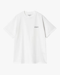 Carhartt WIP S/S Script Embroidery Tee - White / Black | Carhartt WIP T Shirts | JEANSTORE