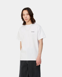 Carhartt WIP S/S Script Embroidery Tee - White / Black | Carhartt WIP T Shirts | JEANSTORE