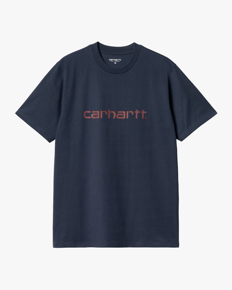 Carhartt WIP S/S Script Tee - Air Force Blue / Malbec