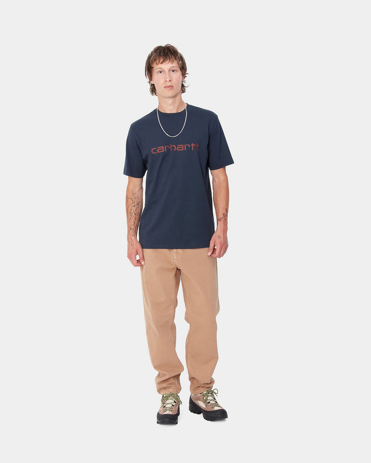 Carhartt WIP S/S Script Tee - Air Force Blue / Malbec