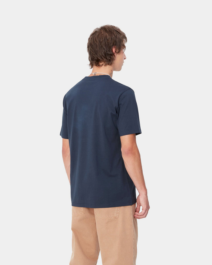 Carhartt WIP S/S Script Tee - Air Force Blue / Malbec