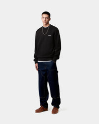 Carhartt WIP Script Embroidery Sweat - Black / White | Carhartt WIP Sweaters & Knitwear | JEANSTORE