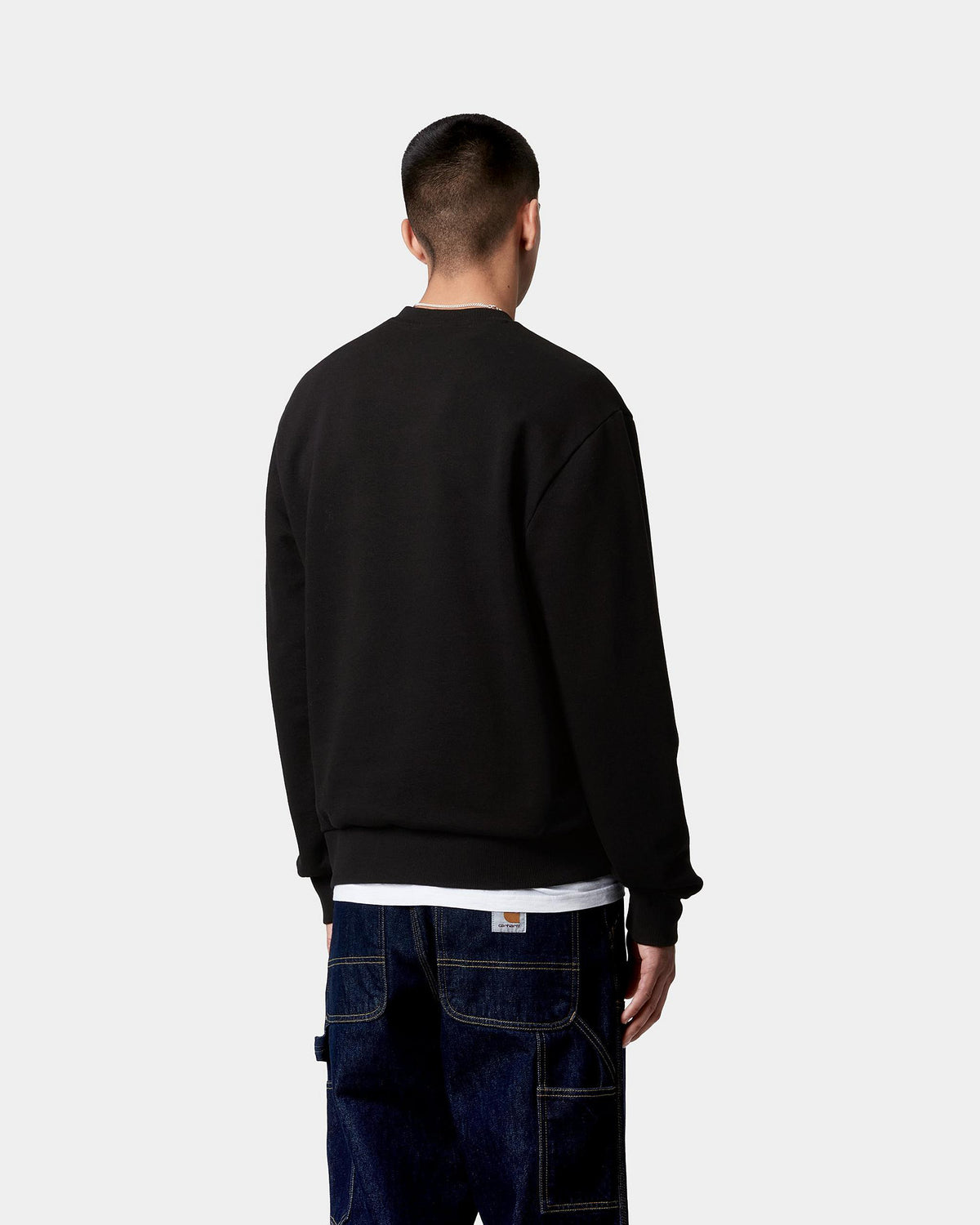 Carhartt WIP Script Embroidery Sweat - Black / White | Carhartt WIP Sweaters & Knitwear | JEANSTORE