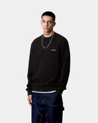 Carhartt WIP Script Embroidery Sweat - Black / White | Carhartt WIP Sweaters & Knitwear | JEANSTORE