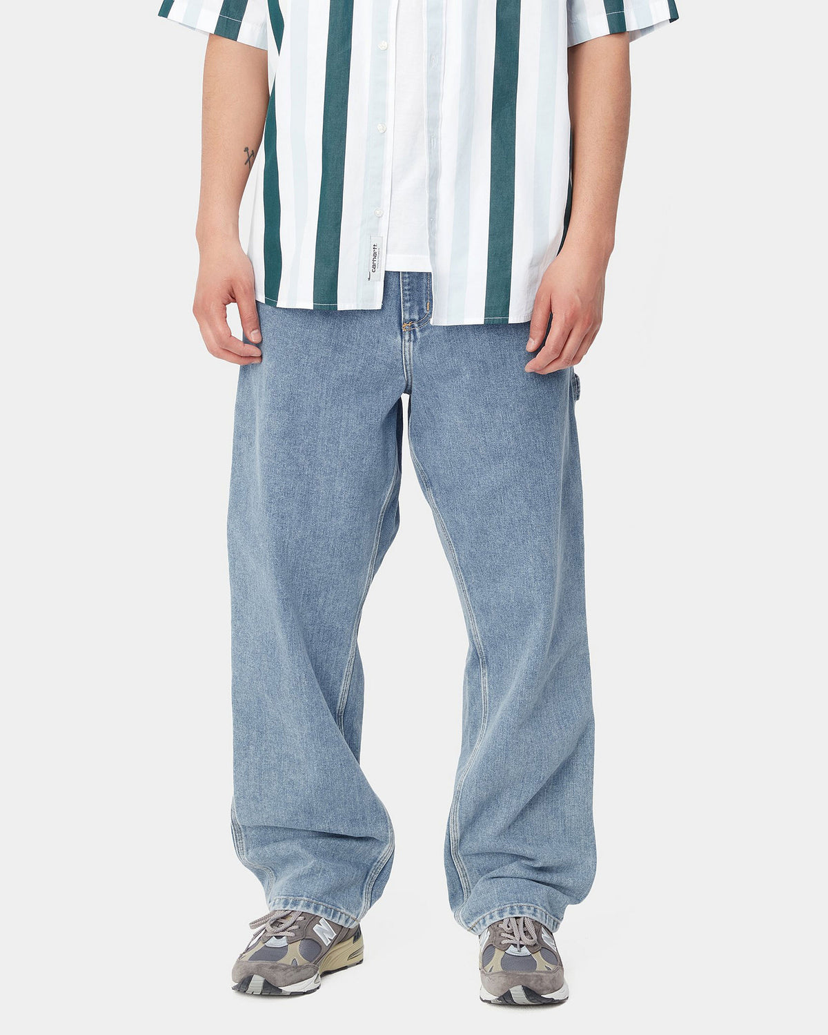 Carhartt WIP Single Knee Pant Relaxed Fit Mens Jeans - Blue Stone Bleached | Carhartt WIP Jeans | JEANSTORE