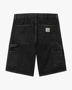 Carhartt WIP Single Knee Shorts - Black Stone Washed